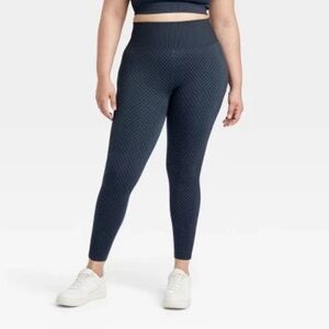 Women's Seamless High-Rise Houndstooth Jacquard 7/8 Leggings - All In Motion XXL